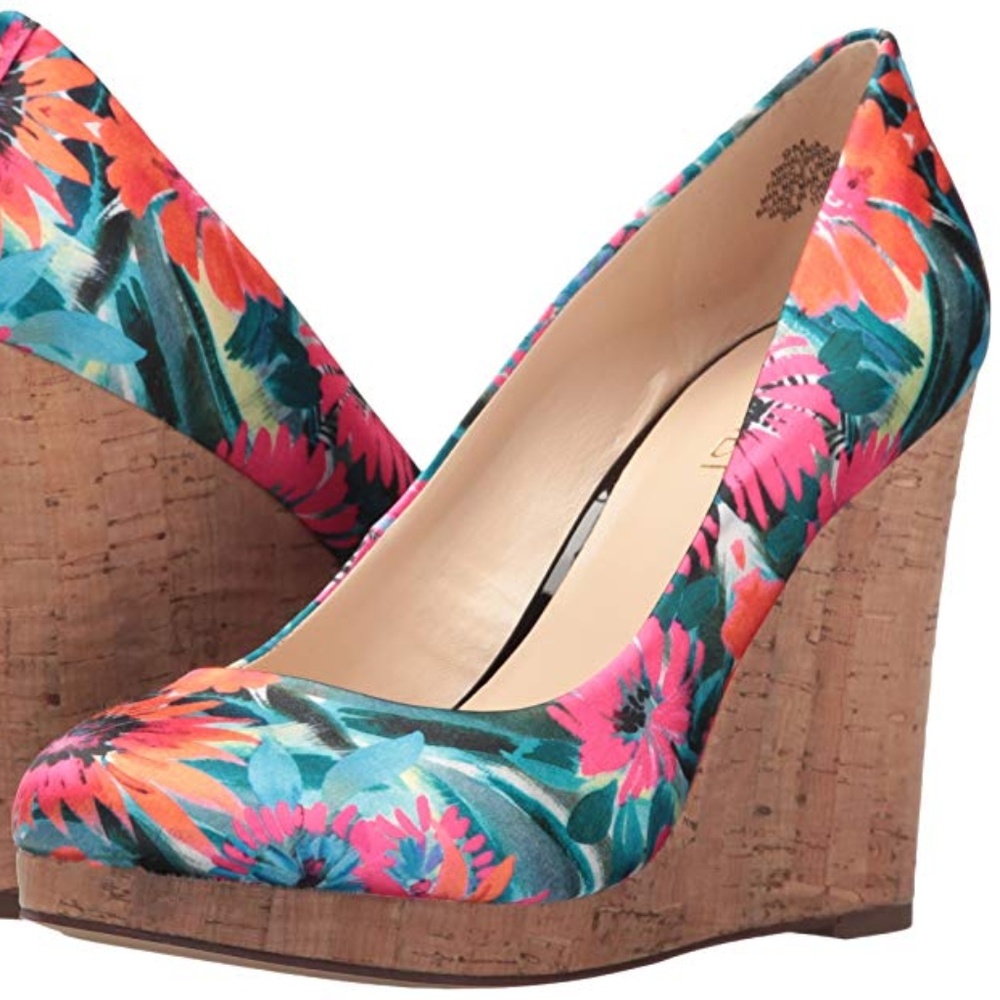 Nine West Women's Halenia Satin Wedge Pump 6.5